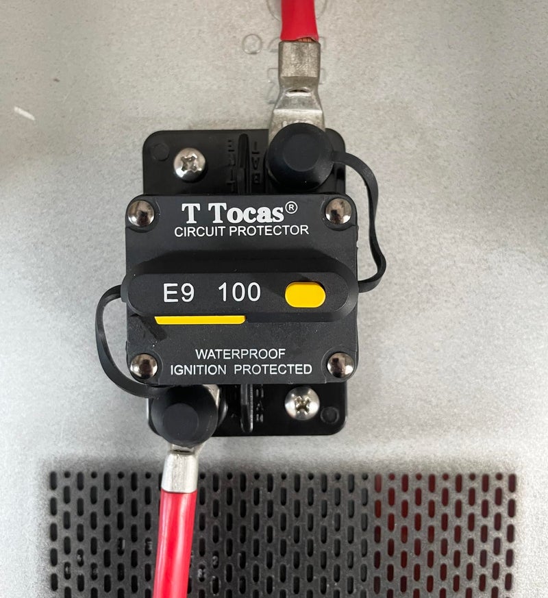 T Tocas E9 100 Amp Circuit Breaker with Manual Reset | Waterproof IP67 DC12V - 48V 100A Switchable Surface Mount - Image 2